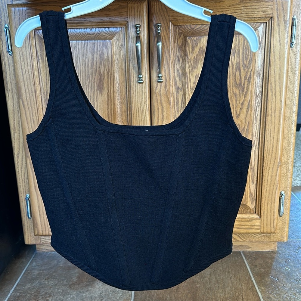 Express cropped corset body contour top